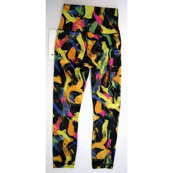 Lululemon Women's Sz 2 Black Multi Wunder Train High Rise Crop 23” Leggings - Picture 2 of 13